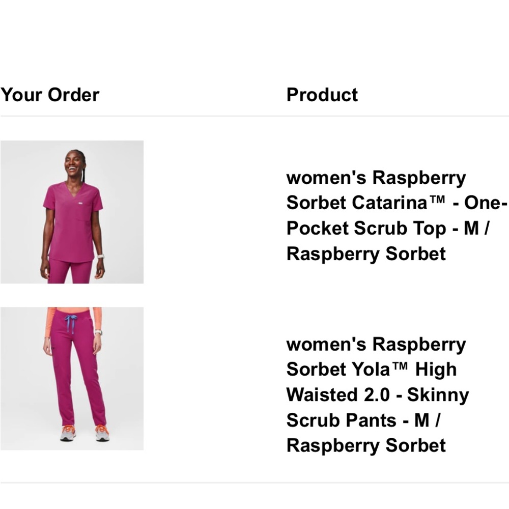 FIGS Raspberry Sorbet Set Size Medium